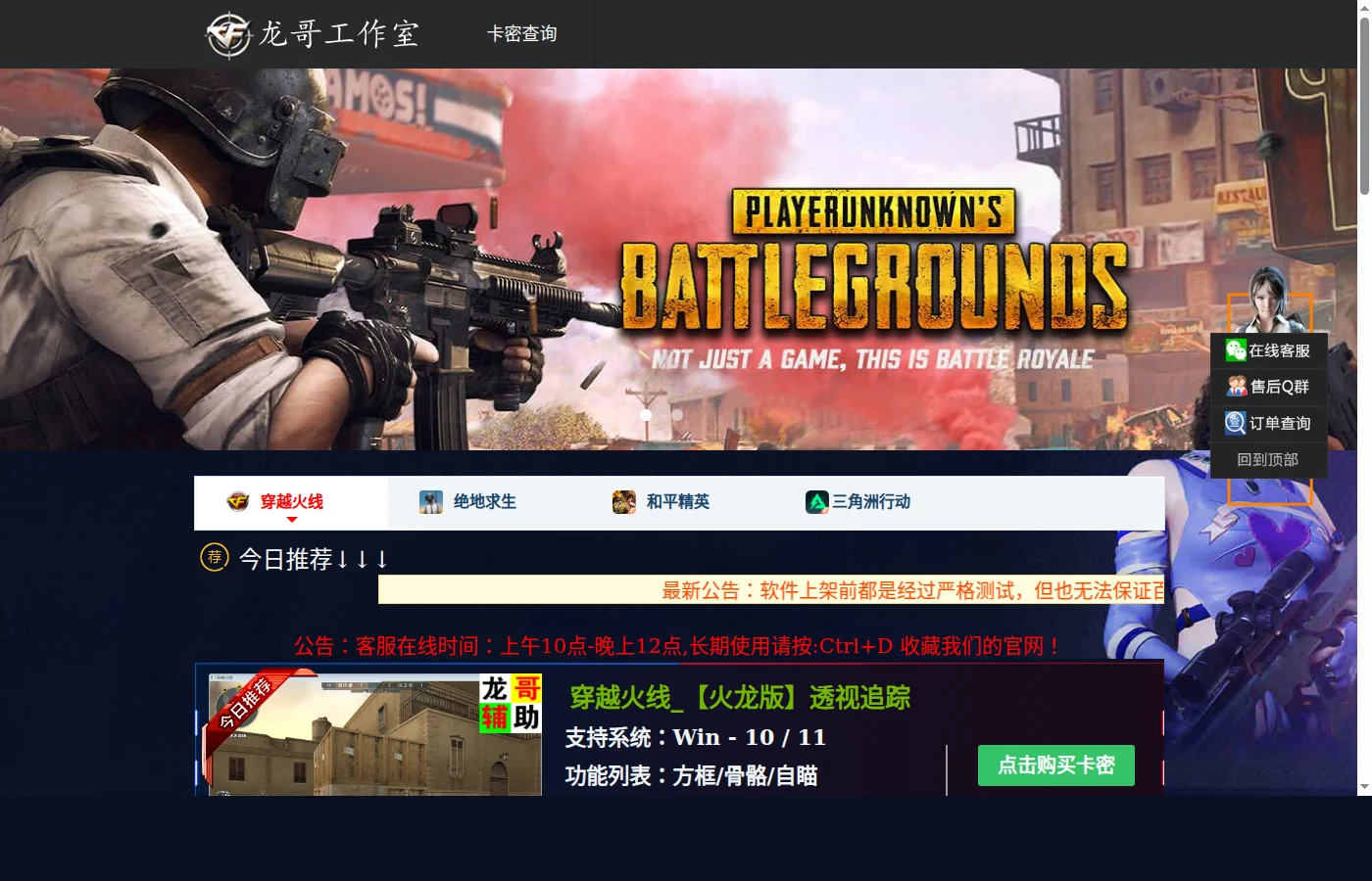 龙哥工作室页面截图